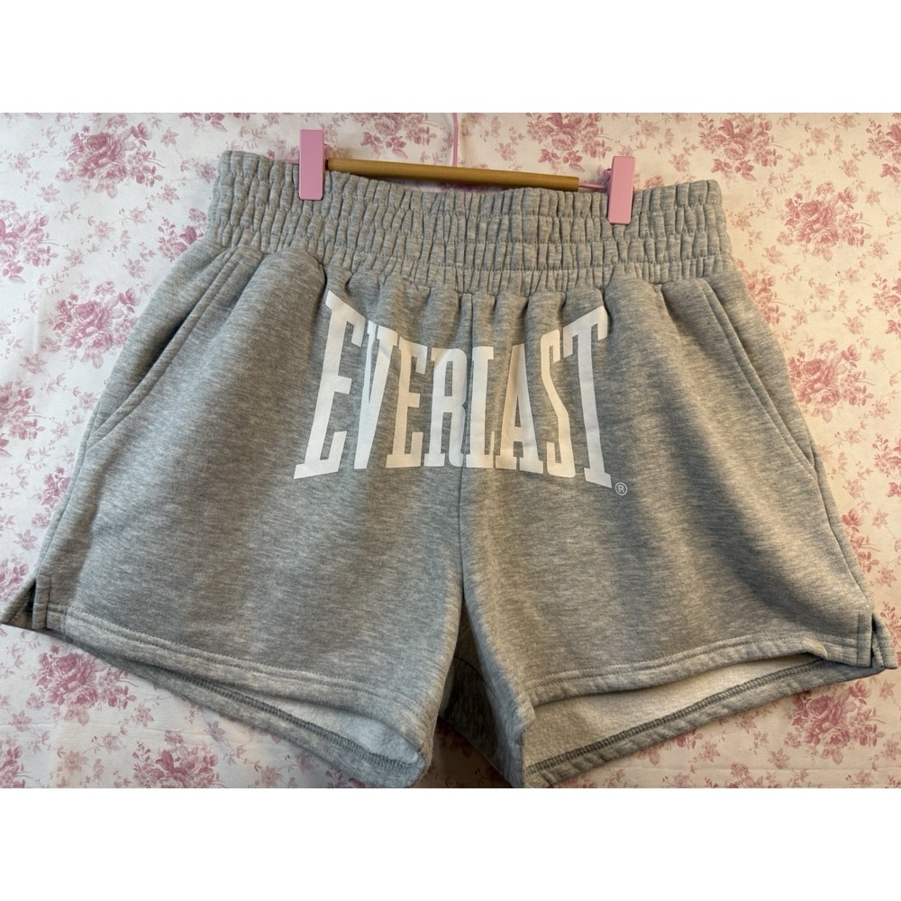 Forever 21 x Everlast Gray Logo Sweat Shorts Size L Athletic Boxing